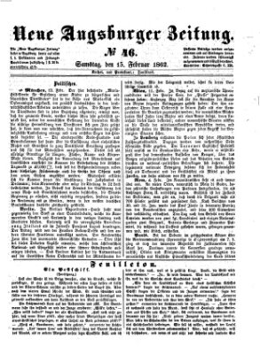 Neue Augsburger Zeitung Samstag 15. Februar 1862