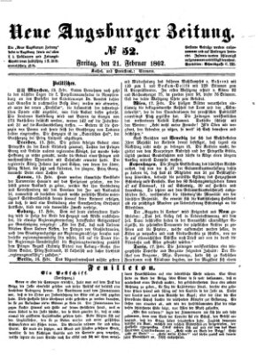 Neue Augsburger Zeitung Freitag 21. Februar 1862