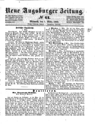 Neue Augsburger Zeitung Mittwoch 5. März 1862