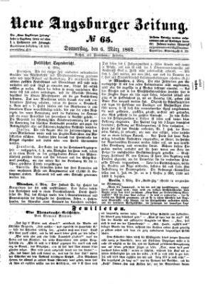 Neue Augsburger Zeitung Donnerstag 6. März 1862