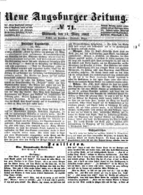 Neue Augsburger Zeitung Mittwoch 12. März 1862