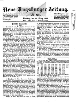 Neue Augsburger Zeitung Samstag 22. März 1862