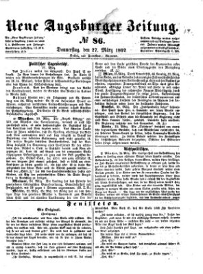 Neue Augsburger Zeitung Donnerstag 27. März 1862