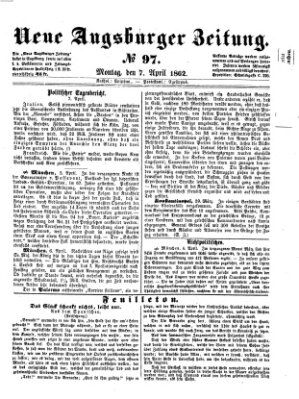 Neue Augsburger Zeitung Montag 7. April 1862