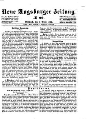 Neue Augsburger Zeitung Mittwoch 9. April 1862