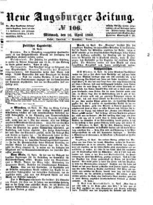 Neue Augsburger Zeitung Mittwoch 16. April 1862