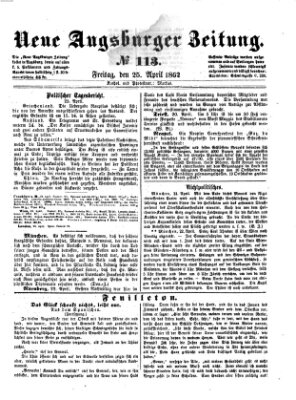 Neue Augsburger Zeitung Freitag 25. April 1862