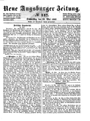 Neue Augsburger Zeitung Donnerstag 29. Mai 1862