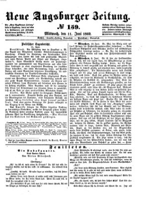 Neue Augsburger Zeitung Mittwoch 11. Juni 1862