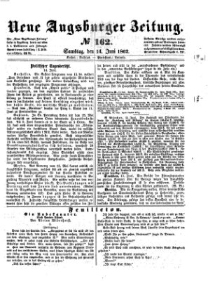 Neue Augsburger Zeitung Samstag 14. Juni 1862