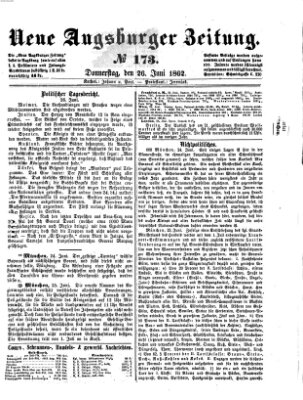 Neue Augsburger Zeitung Donnerstag 26. Juni 1862