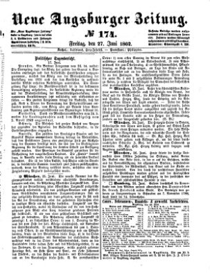 Neue Augsburger Zeitung Freitag 27. Juni 1862