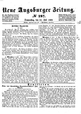 Neue Augsburger Zeitung Donnerstag 10. Juli 1862