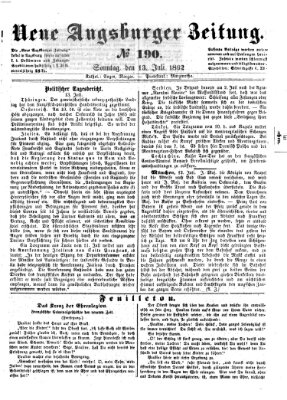 Neue Augsburger Zeitung Sonntag 13. Juli 1862