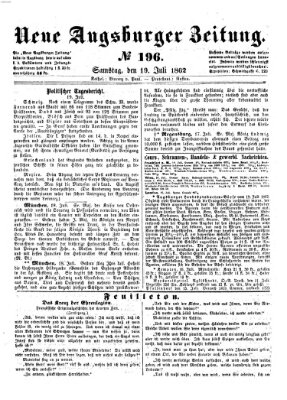 Neue Augsburger Zeitung Samstag 19. Juli 1862