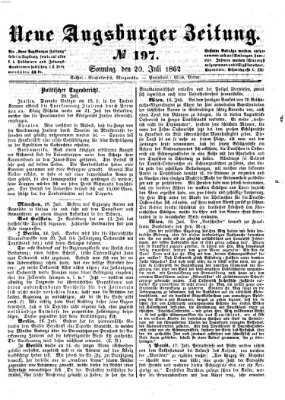 Neue Augsburger Zeitung Sonntag 20. Juli 1862