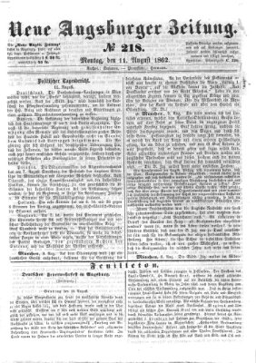 Neue Augsburger Zeitung Montag 11. August 1862