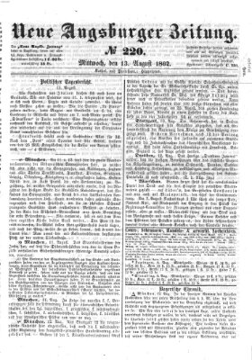 Neue Augsburger Zeitung Mittwoch 13. August 1862