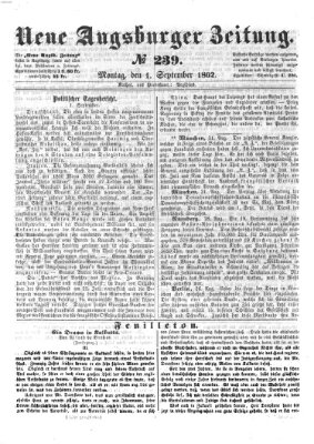 Neue Augsburger Zeitung Montag 1. September 1862