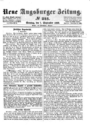 Neue Augsburger Zeitung Sonntag 7. September 1862