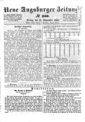 Neue Augsburger Zeitung Freitag 12. September 1862