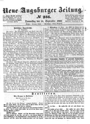 Neue Augsburger Zeitung Donnerstag 18. September 1862