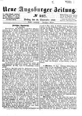 Neue Augsburger Zeitung Freitag 19. September 1862