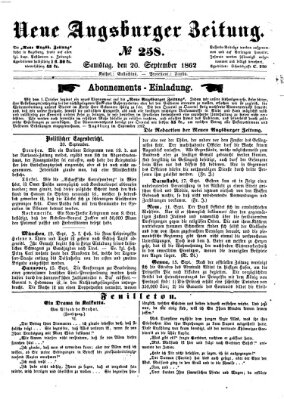 Neue Augsburger Zeitung Samstag 20. September 1862