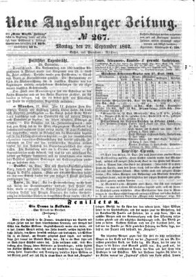 Neue Augsburger Zeitung Montag 29. September 1862