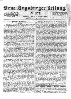 Neue Augsburger Zeitung Montag 6. Oktober 1862