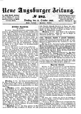 Neue Augsburger Zeitung Dienstag 14. Oktober 1862