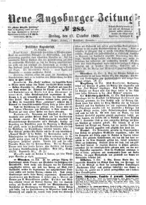 Neue Augsburger Zeitung Freitag 17. Oktober 1862