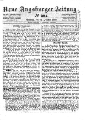 Neue Augsburger Zeitung Sonntag 26. Oktober 1862