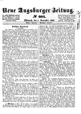 Neue Augsburger Zeitung Mittwoch 5. November 1862