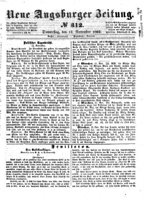 Neue Augsburger Zeitung Donnerstag 13. November 1862