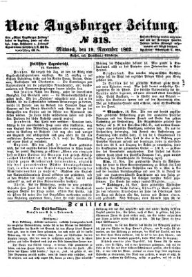 Neue Augsburger Zeitung Mittwoch 19. November 1862