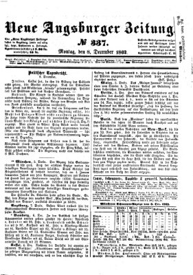 Neue Augsburger Zeitung Montag 8. Dezember 1862