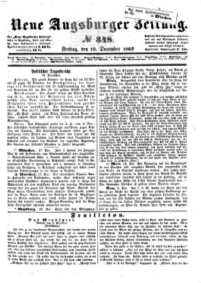 Neue Augsburger Zeitung Freitag 19. Dezember 1862