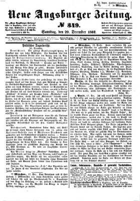 Neue Augsburger Zeitung Samstag 20. Dezember 1862