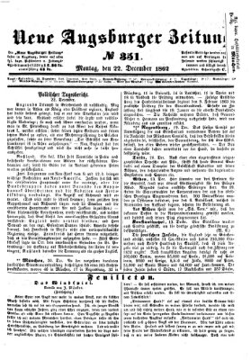 Neue Augsburger Zeitung Montag 22. Dezember 1862