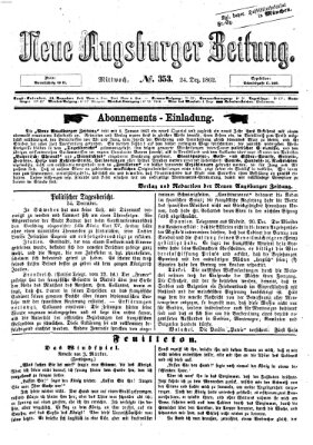 Neue Augsburger Zeitung Mittwoch 24. Dezember 1862