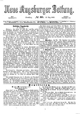 Neue Augsburger Zeitung Samstag 27. Dezember 1862