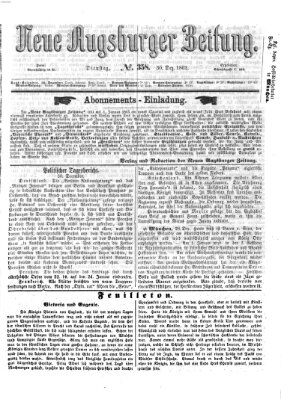 Neue Augsburger Zeitung Dienstag 30. Dezember 1862