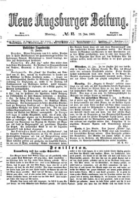 Neue Augsburger Zeitung Montag 12. Januar 1863