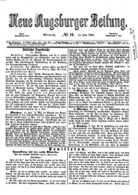 Neue Augsburger Zeitung Mittwoch 14. Januar 1863