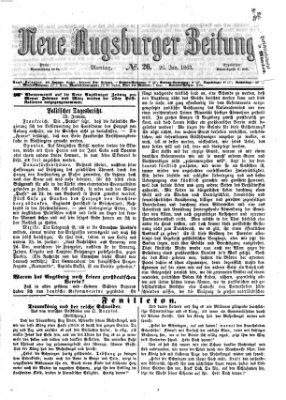 Neue Augsburger Zeitung Montag 26. Januar 1863