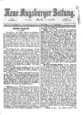 Neue Augsburger Zeitung Dienstag 27. Januar 1863