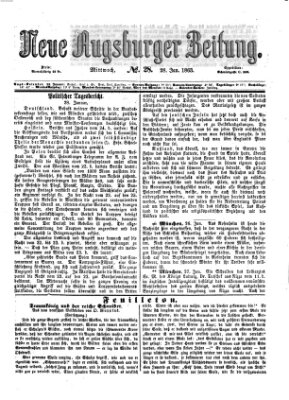 Neue Augsburger Zeitung Mittwoch 28. Januar 1863