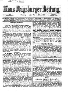 Neue Augsburger Zeitung Sonntag 1. Februar 1863