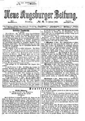 Neue Augsburger Zeitung Dienstag 10. Februar 1863